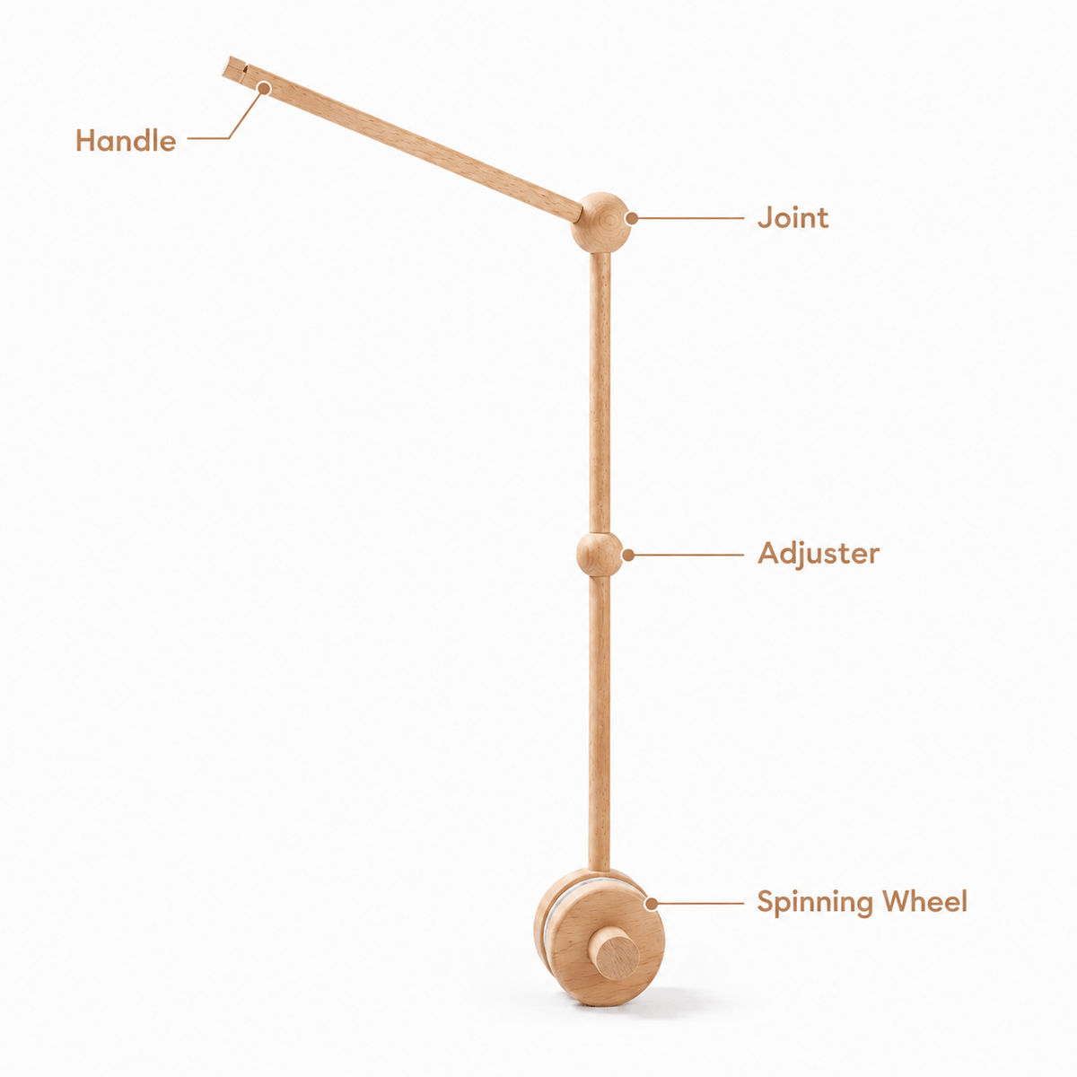 Adjustable Wooden Crib Mobile Holder for Baby Montessori Nursery