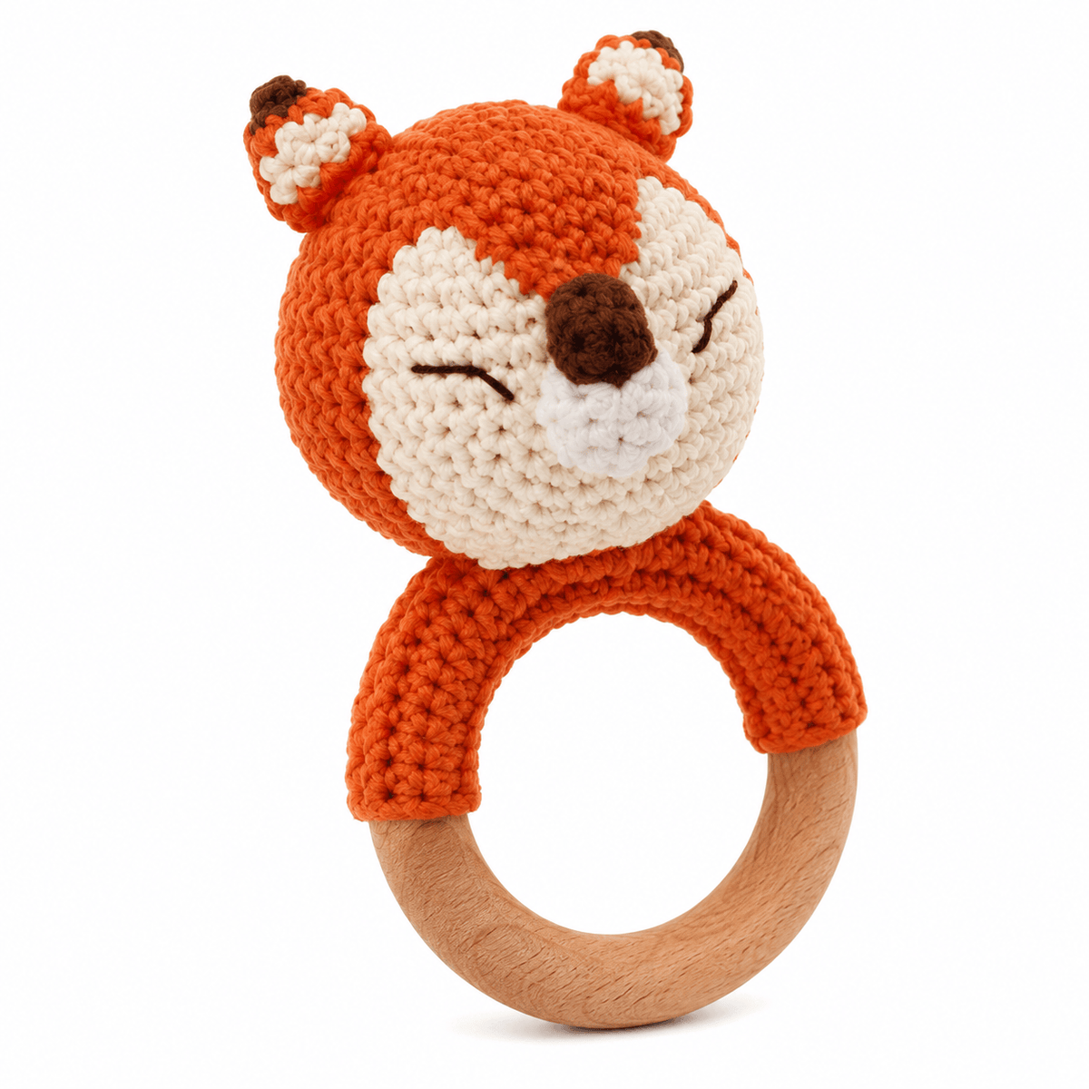 Baby Crib Mobile with Fox and Rainbows for Visual Development