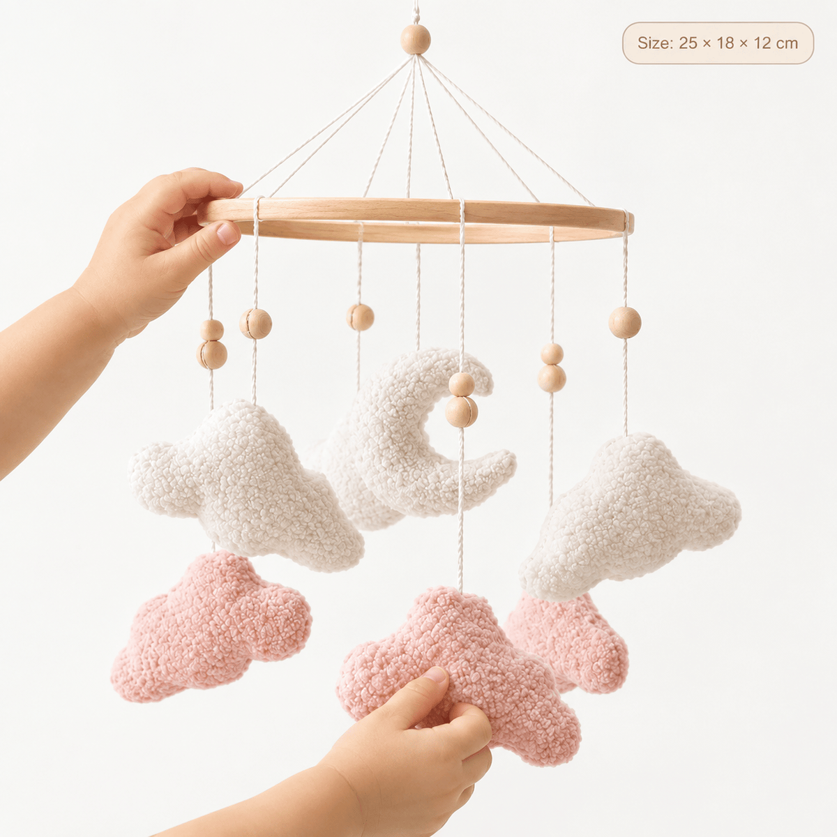 Cloud and Moon Baby Crib Mobile – Montessori Nursery Décor for Babies