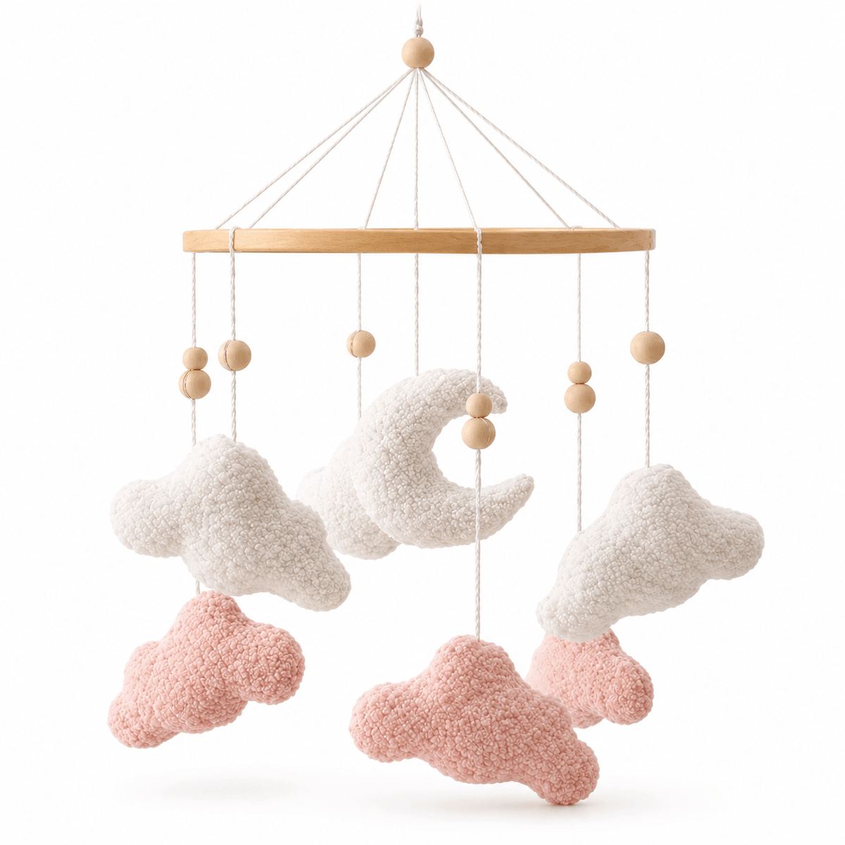 Cloud and Moon Baby Crib Mobile – Montessori Nursery Décor for Babies