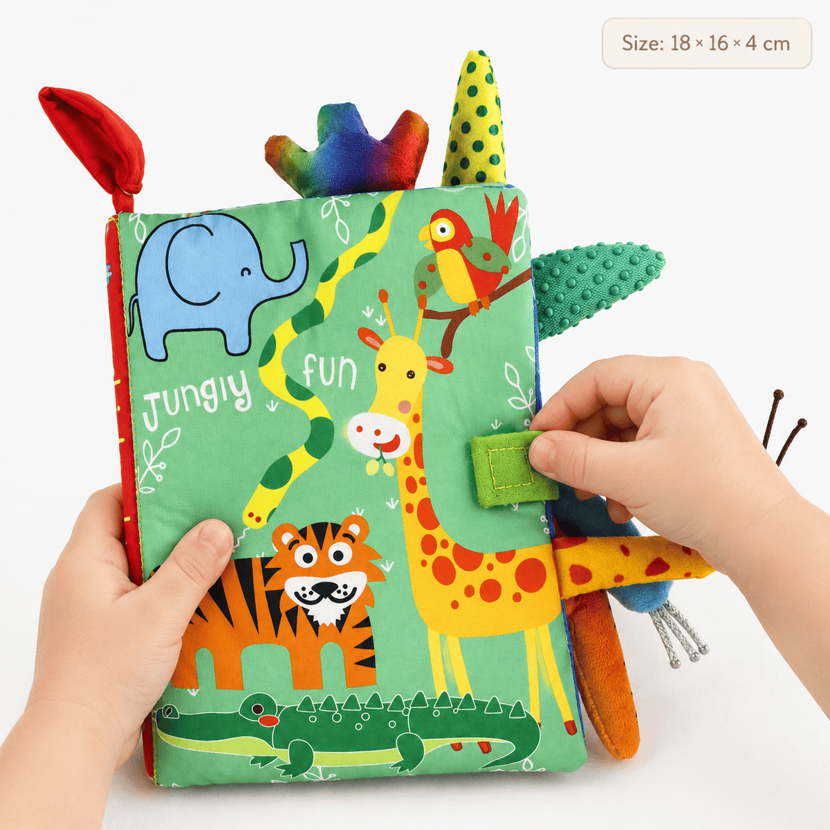 Jungle Sensory Cloth Book for Babies | Soft Fabric Activity Toy