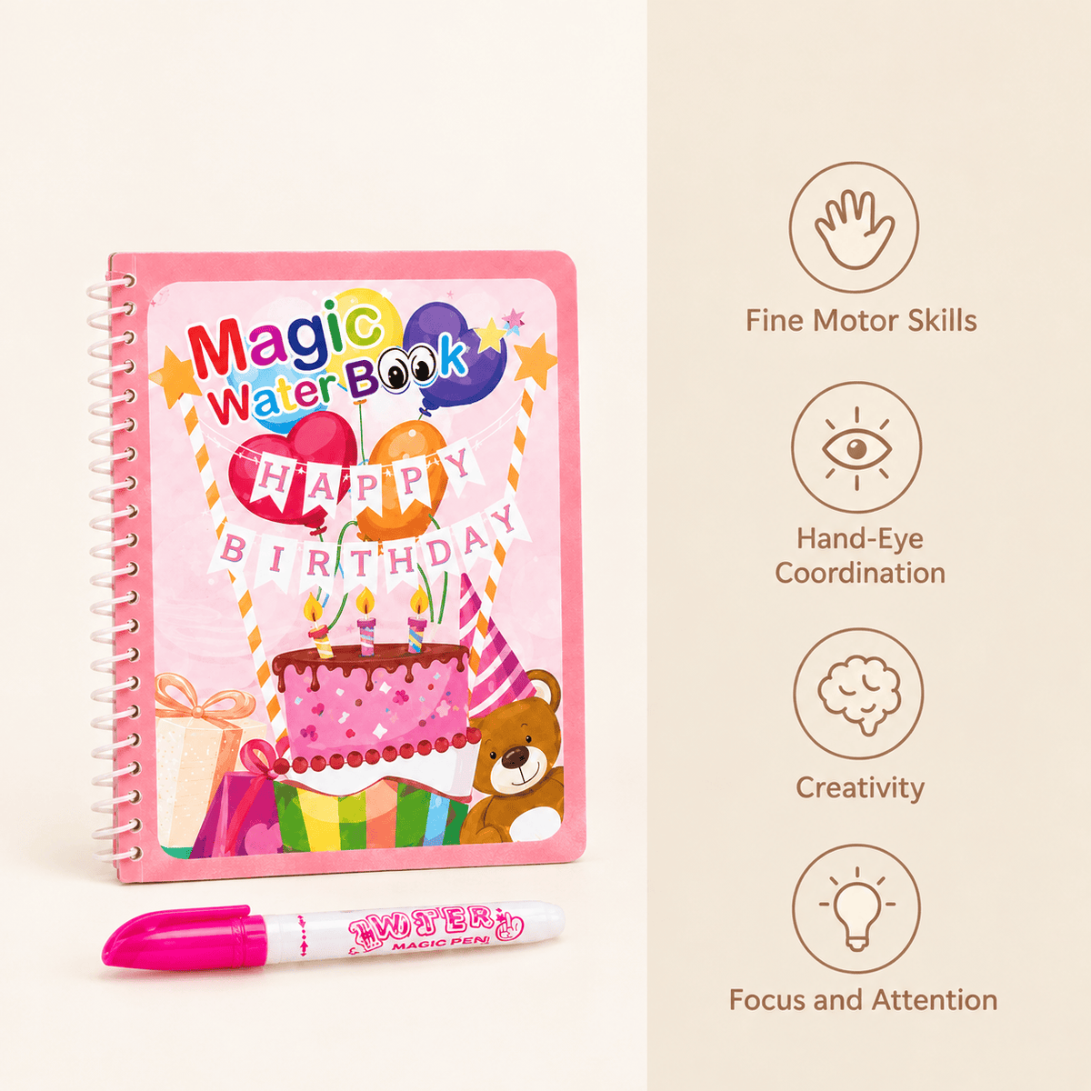 Magic Water Coloring Book Birthday for Kids | Mess-Free Activity