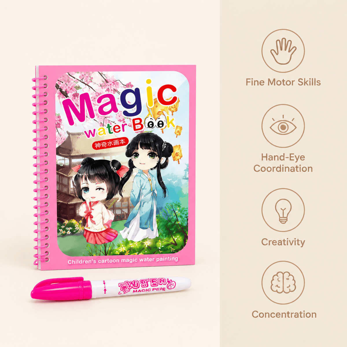 Magic Water Coloring Book – Mess-Free Painting for Kids