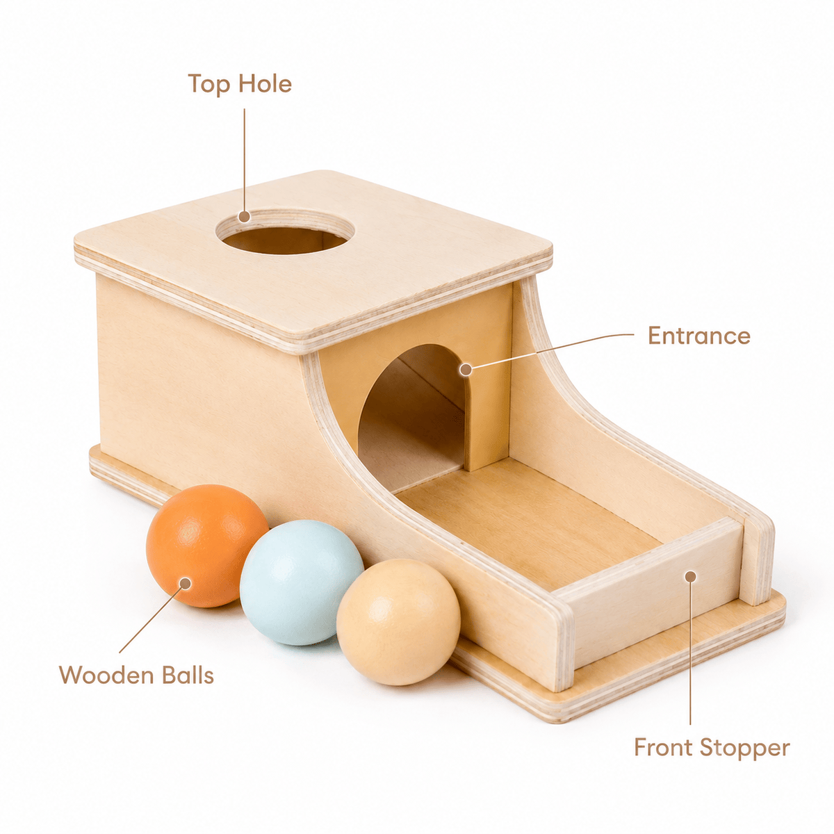 Montessori Ball Drop Toy with Ramp for Toddlers – Fine Motor Skills