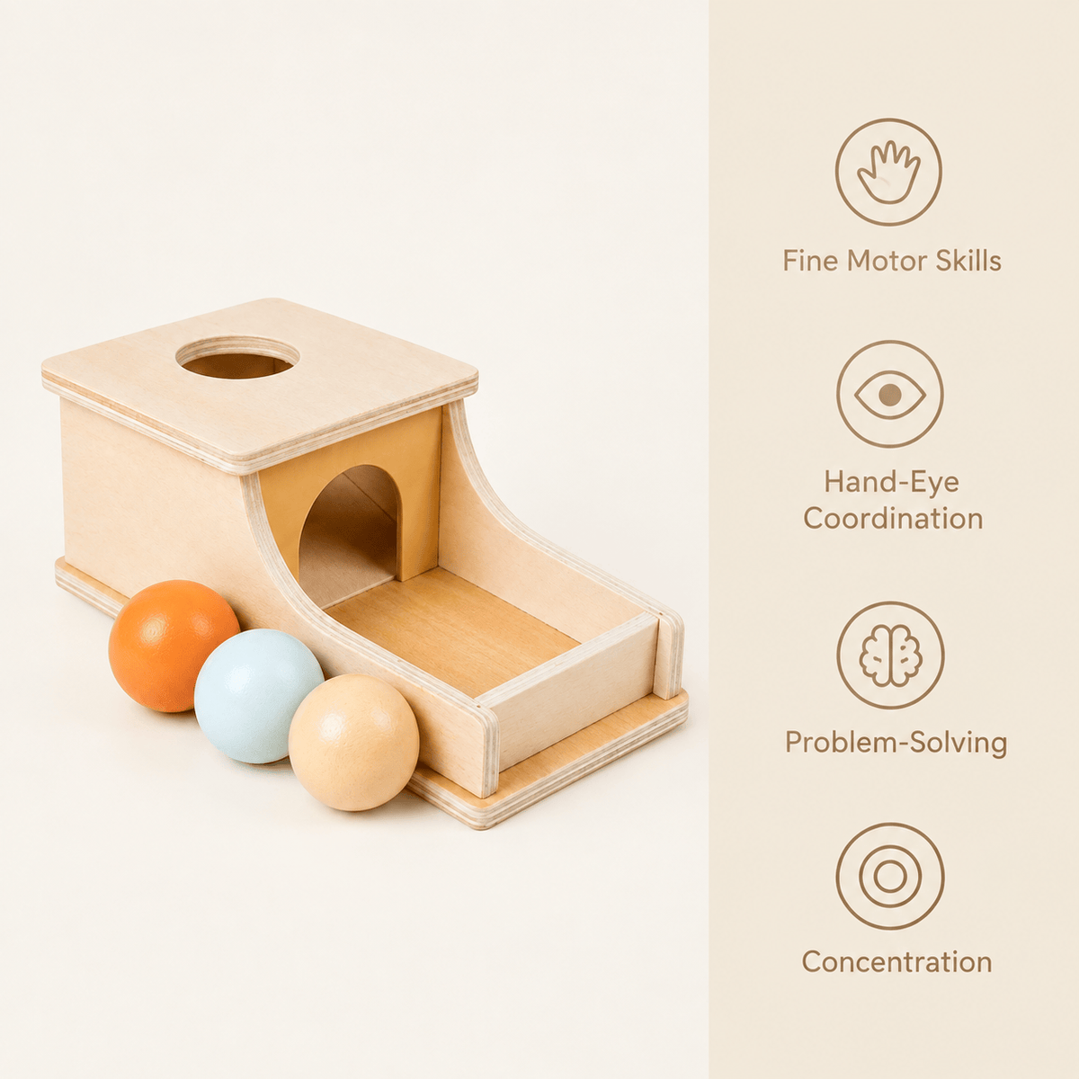 Montessori Ball Drop Toy with Ramp for Toddlers – Fine Motor Skills