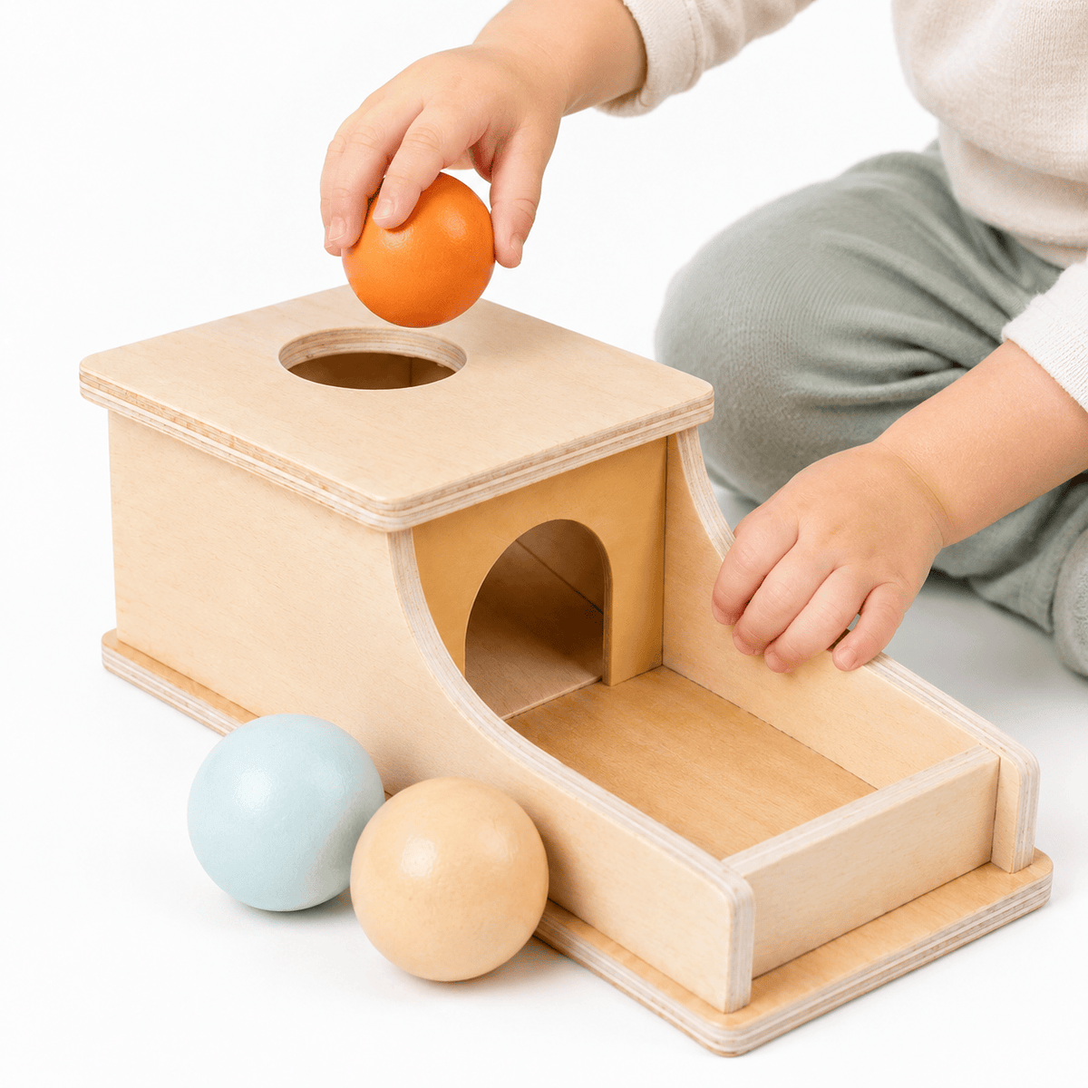 Montessori Ball Drop Toy with Ramp for Toddlers – Fine Motor Skills