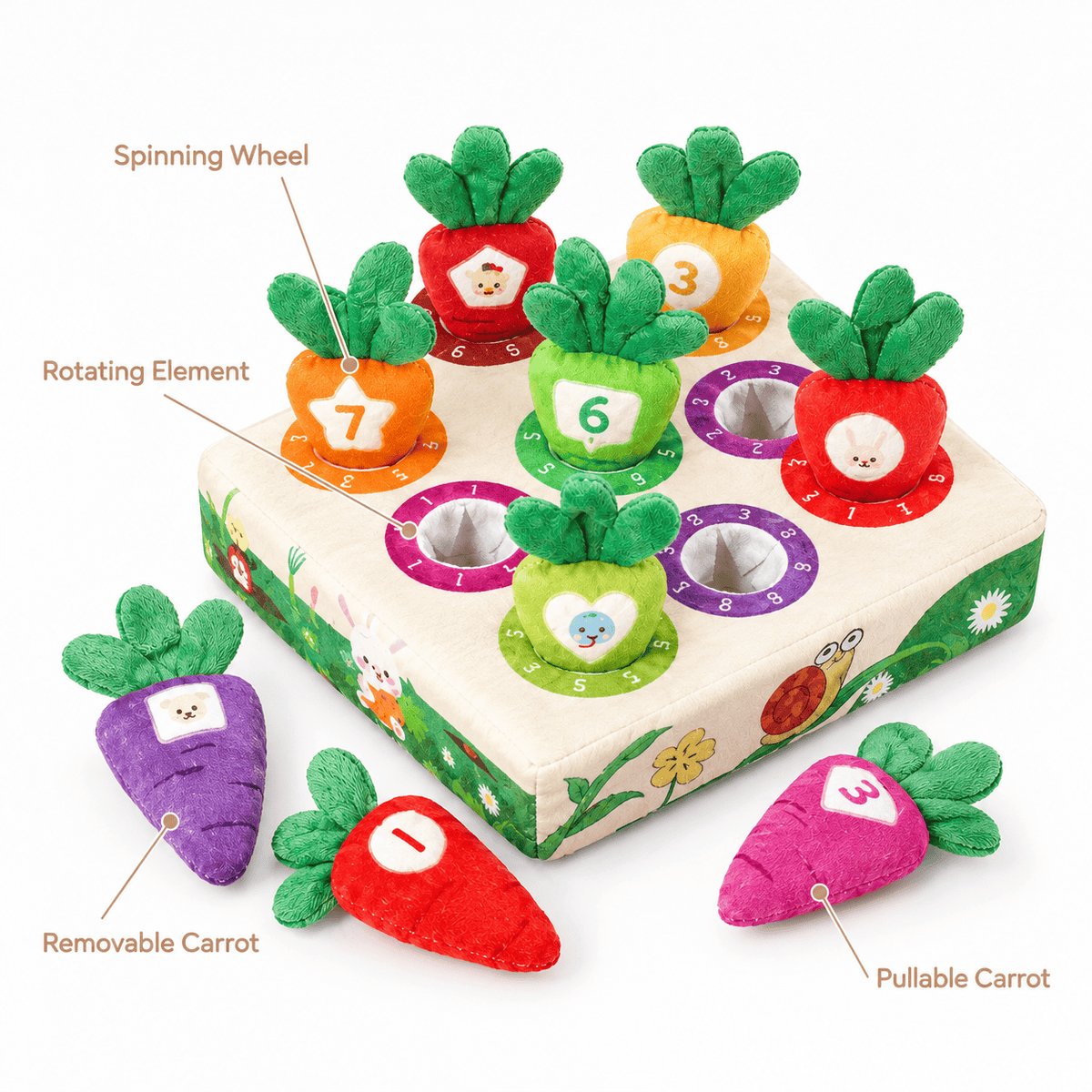 Montessori Carrot Sorting Toy for Toddlers - Fine Motor Skills