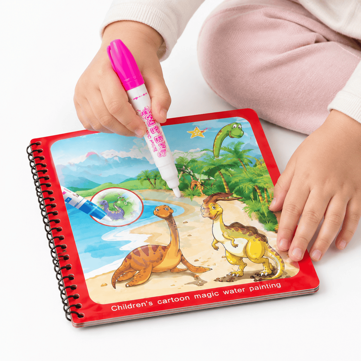 Montessori Dinosaur Water Coloring Book for Mess-Free Creative Play