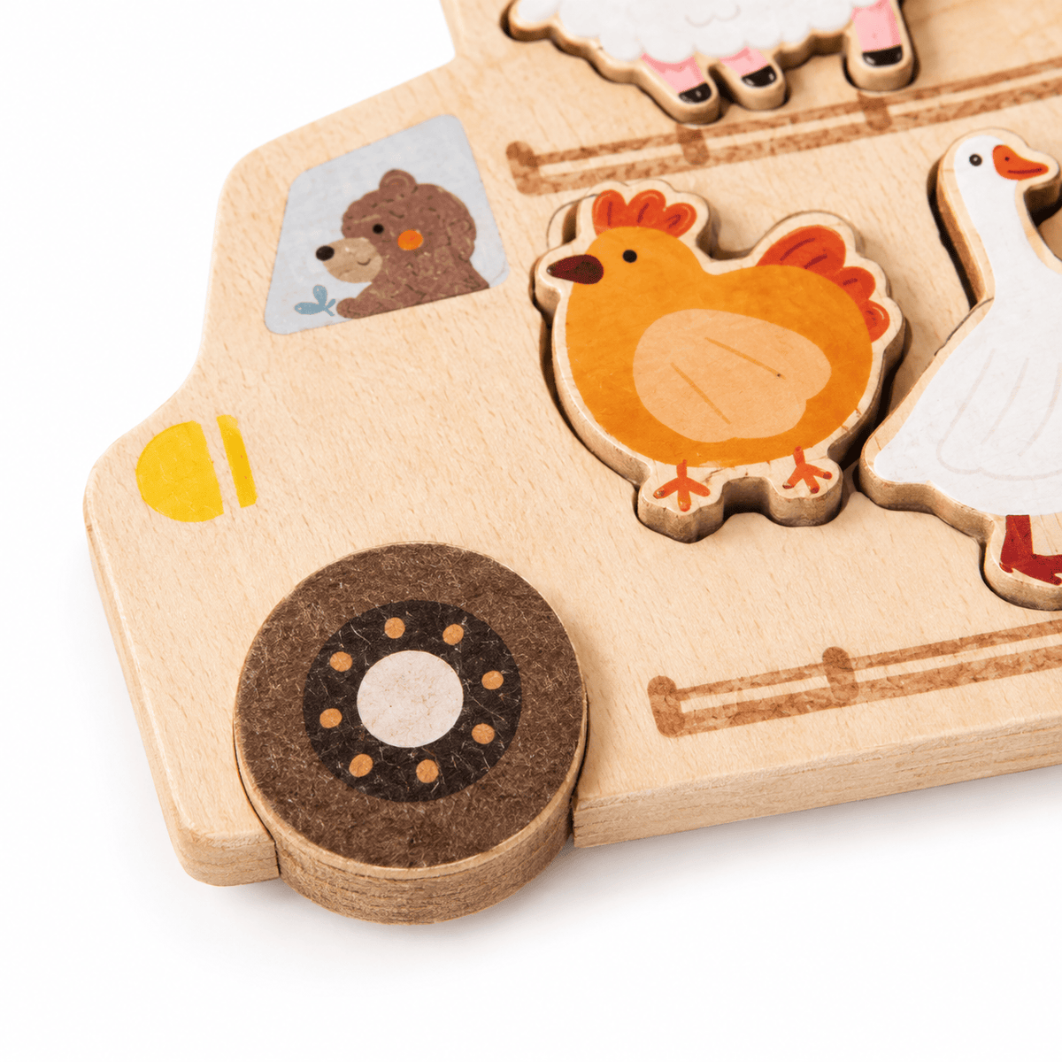 Montessori Farm Animal Puzzle – Wooden Shape Sorter for Toddlers
