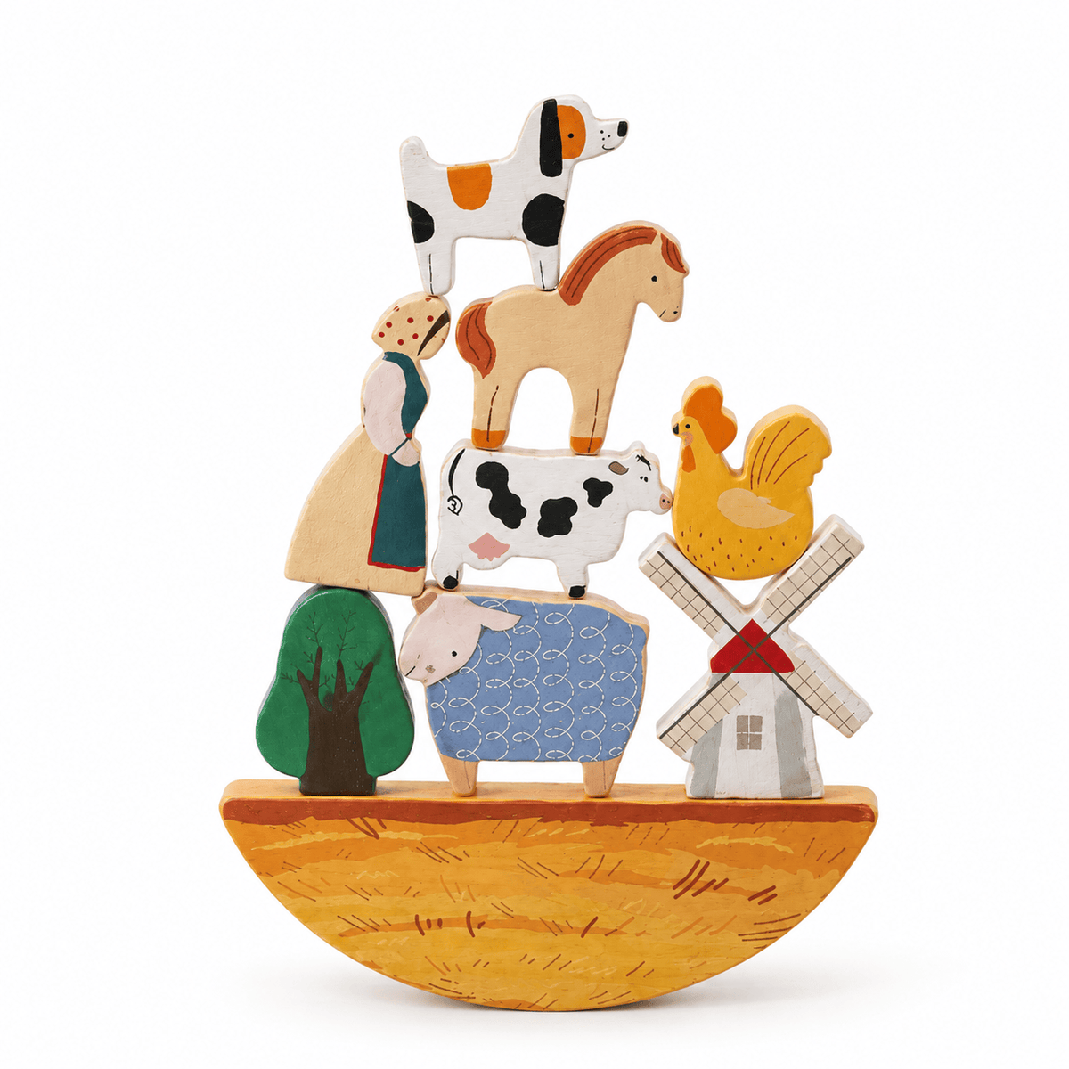 Montessori Farm Animal Stacking Toy for Toddlers - Balancing Set