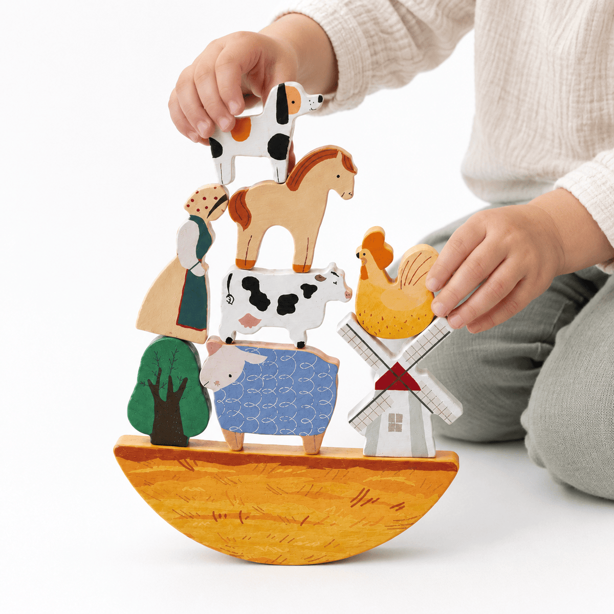 Montessori Farm Animal Stacking Toy for Toddlers - Balancing Set