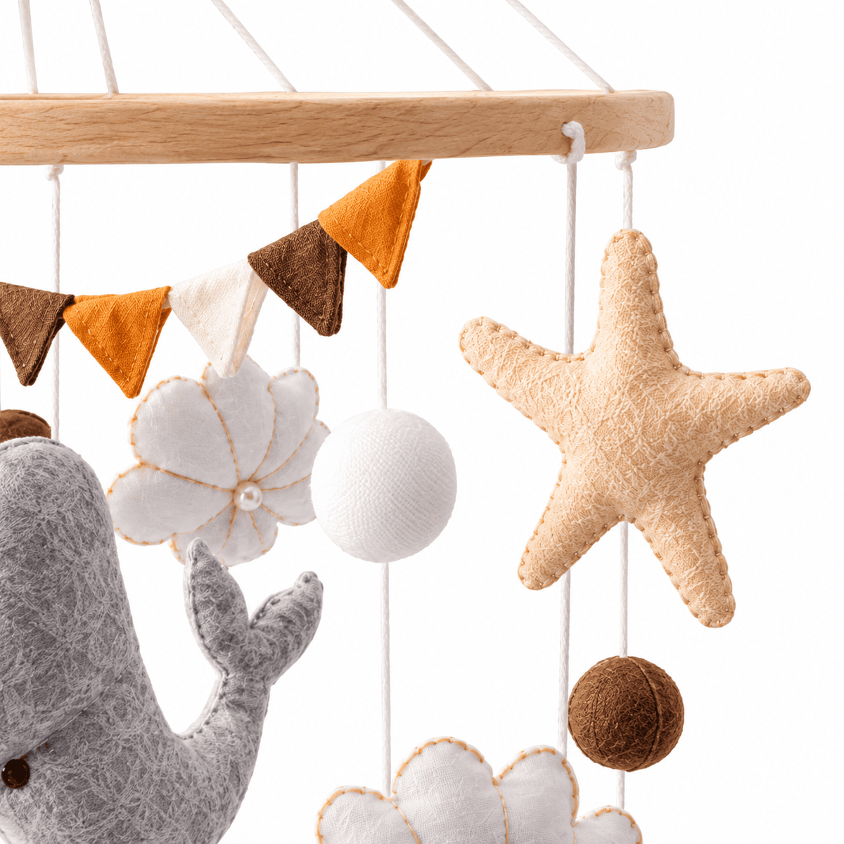 Montessori Felt Baby Mobile with Ocean Whale Theme for Nursery