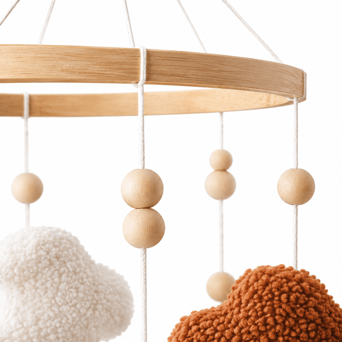 Montessori Moon and Cloud Baby Crib Mobile for Sensory Development