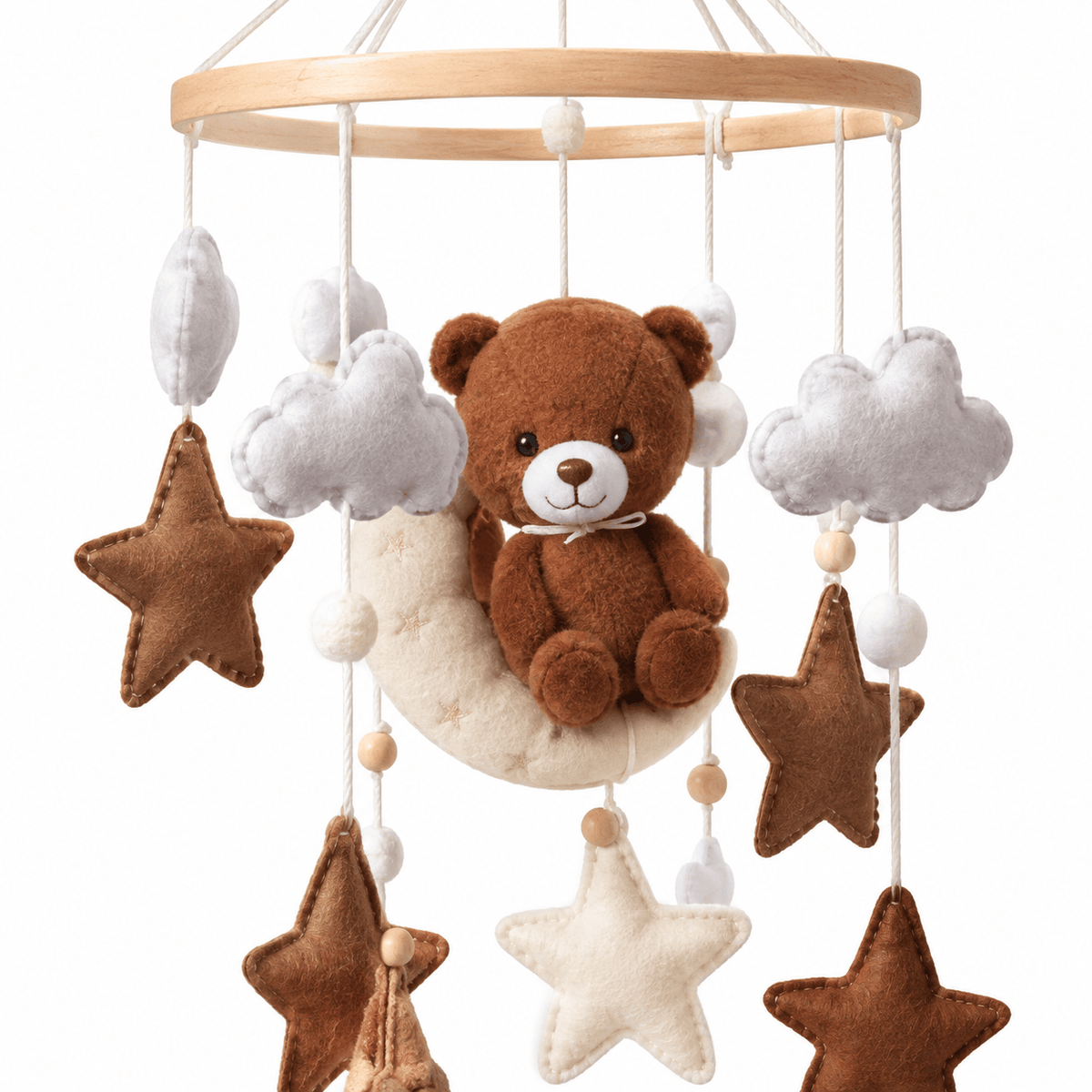 Montessori Musical Baby Mobile with Wooden Stand for Crib