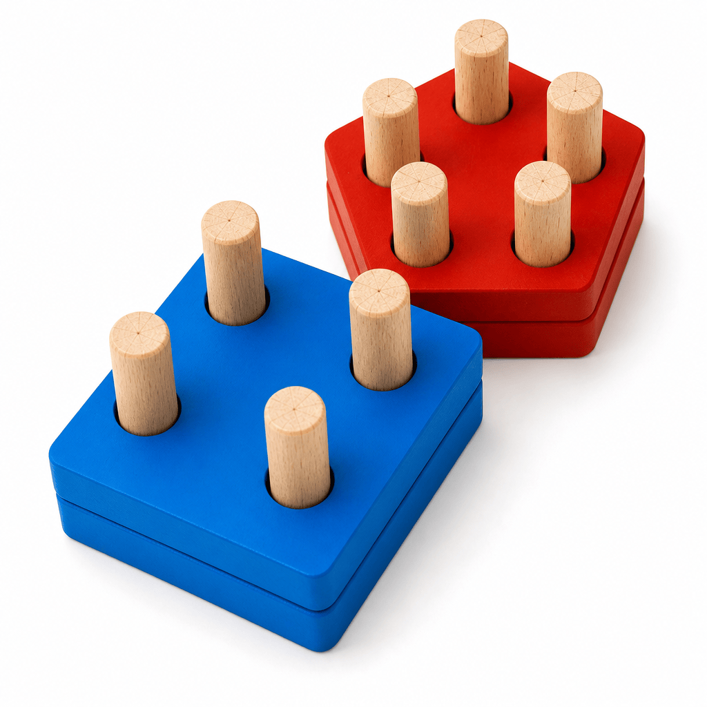 Montessori Shape Sorting & Stacking Toy for Toddlers - Wooden