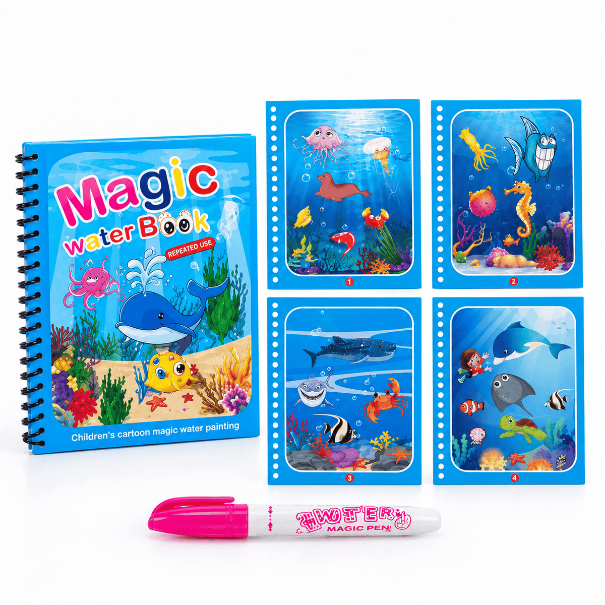 Montessori Water Coloring Book with Ocean Theme for Kids