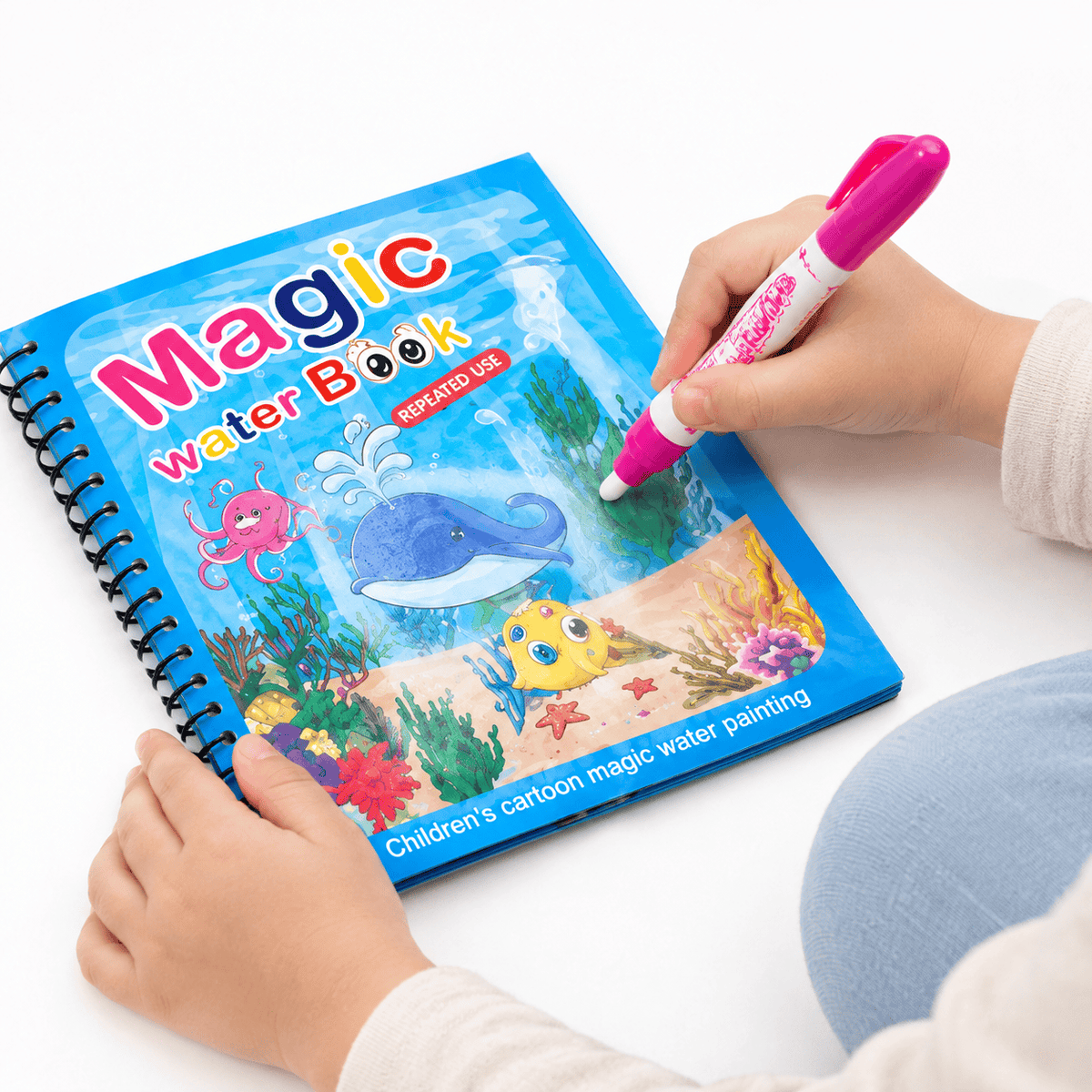 Montessori Water Coloring Book with Ocean Theme for Kids