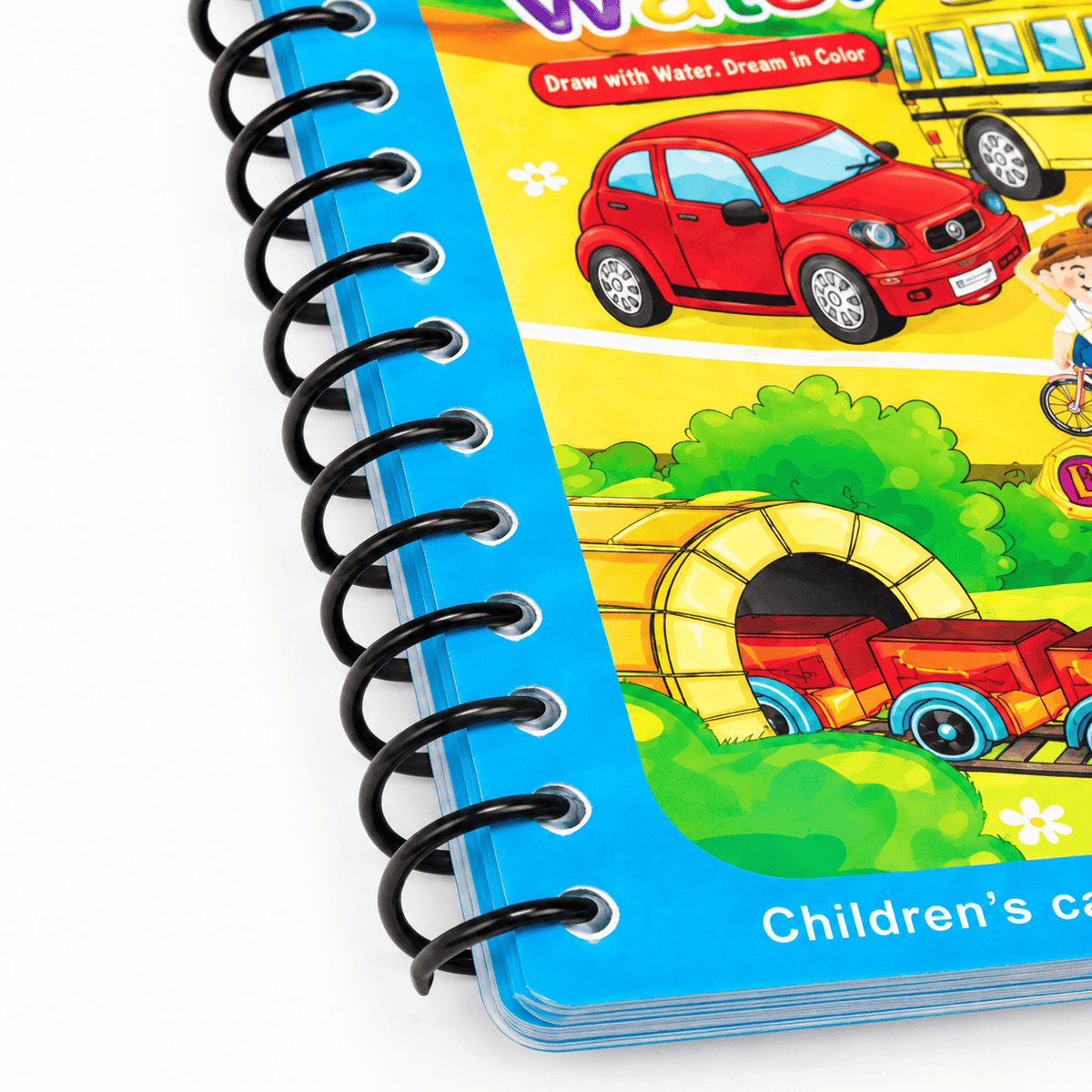 Montessori Water Coloring Book with Vehicles for Toddlers
