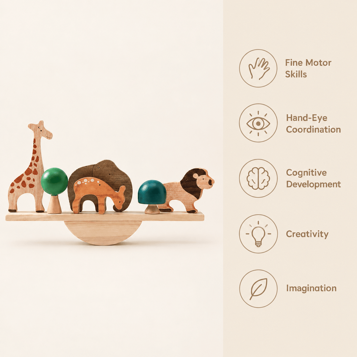 Montessori Wooden Animal Balancing Toy for Kids | Balance Game