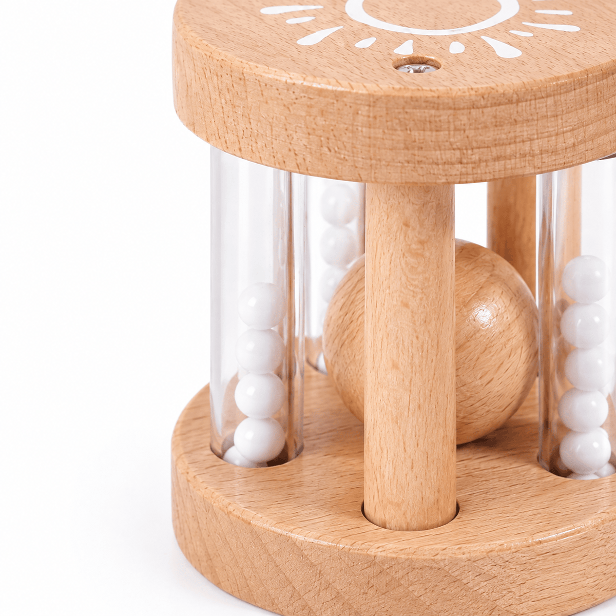 Montessori Wooden Baby Rattle with Beads for Sensory Development