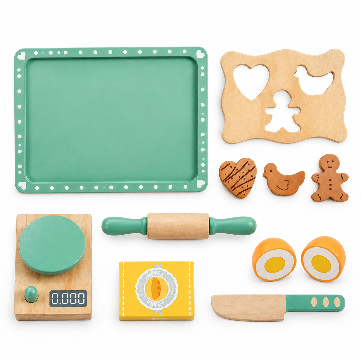 Montessori Wooden Baking Play Set for Kids - Kitchen Role Play Toy