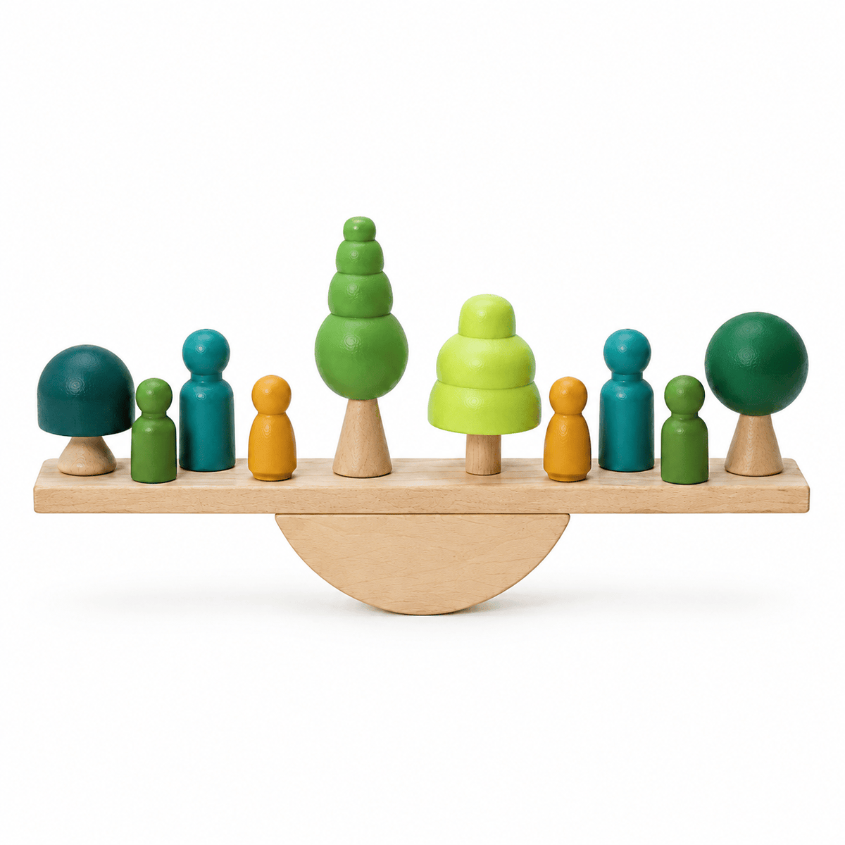Montessori Wooden Balancing Game with Forest Pieces for Kids