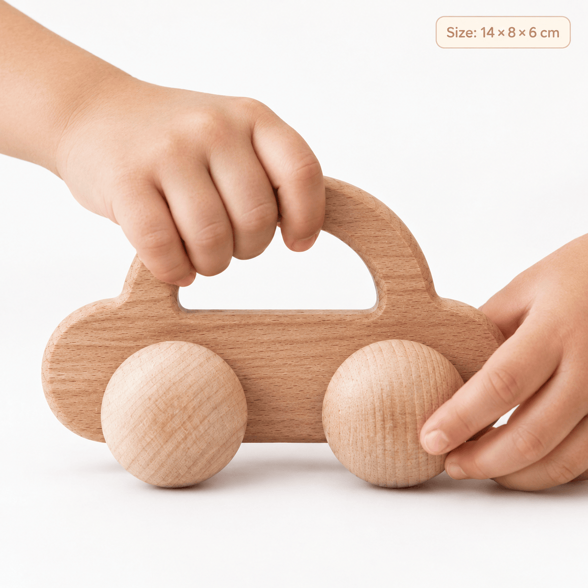 Montessori Wooden Car Toy | Simple Push Car for Babies & Toddlers