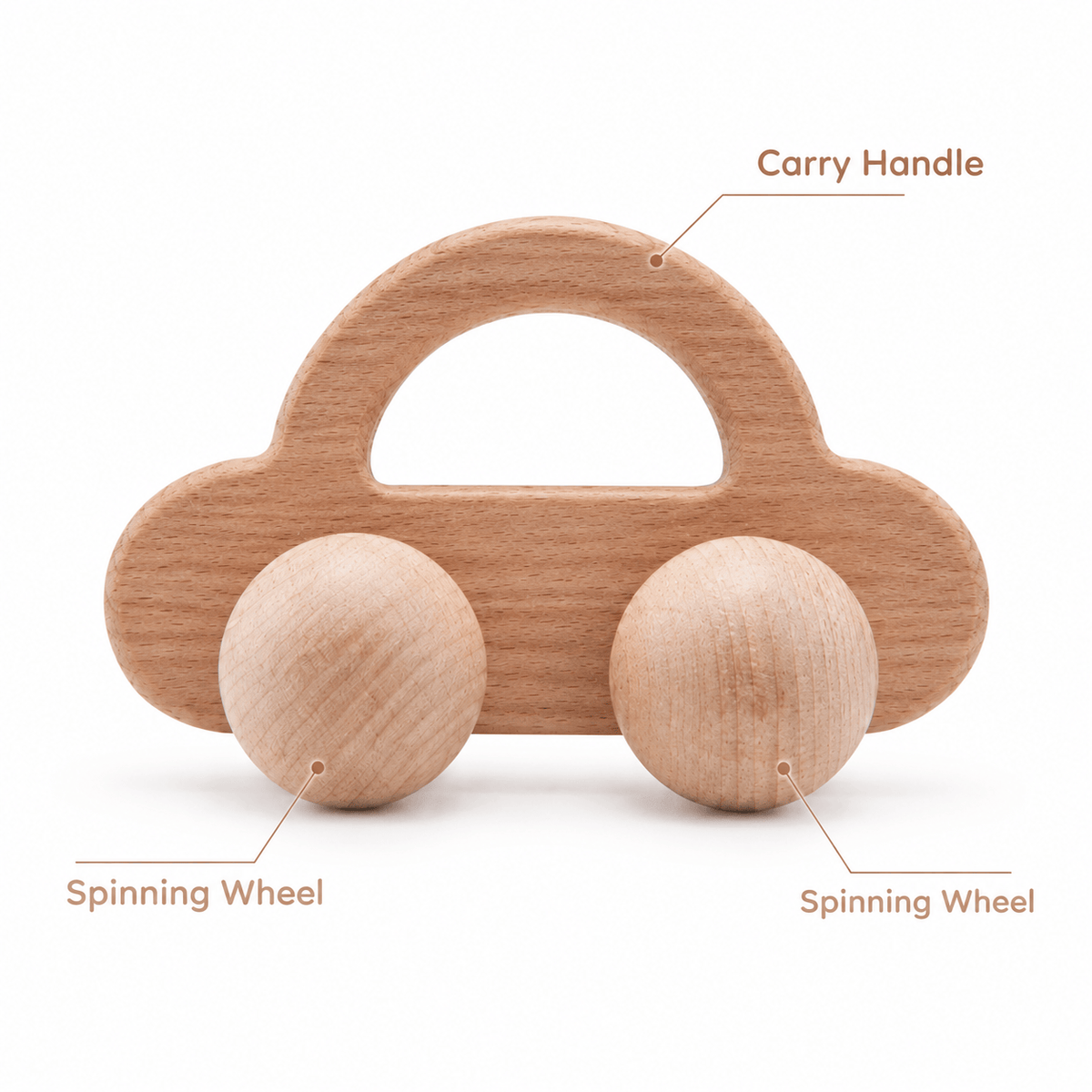 Montessori Wooden Car Toy | Simple Push Car for Babies & Toddlers