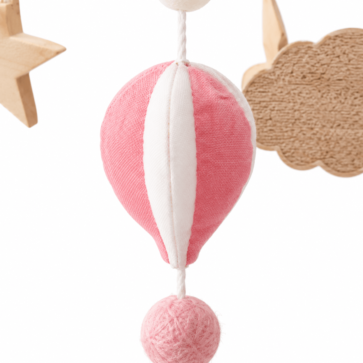 Montessori Wooden Crib Mobile with Felt Balls for Babies