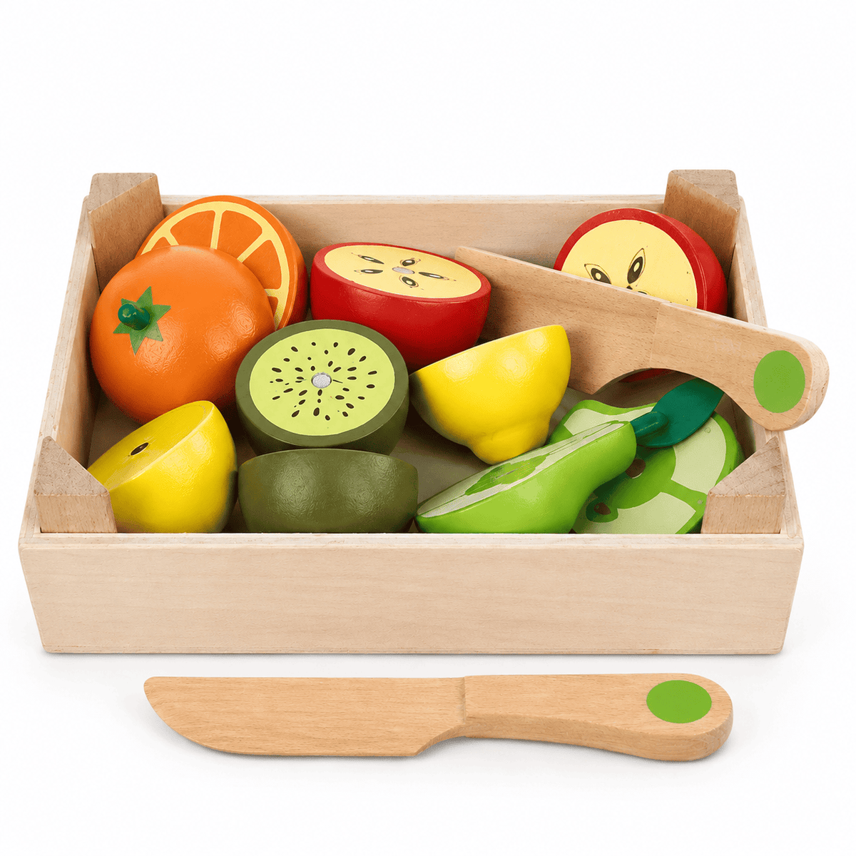 Montessori Wooden Cutting Fruit Set | Pretend Play Kitchen Toy