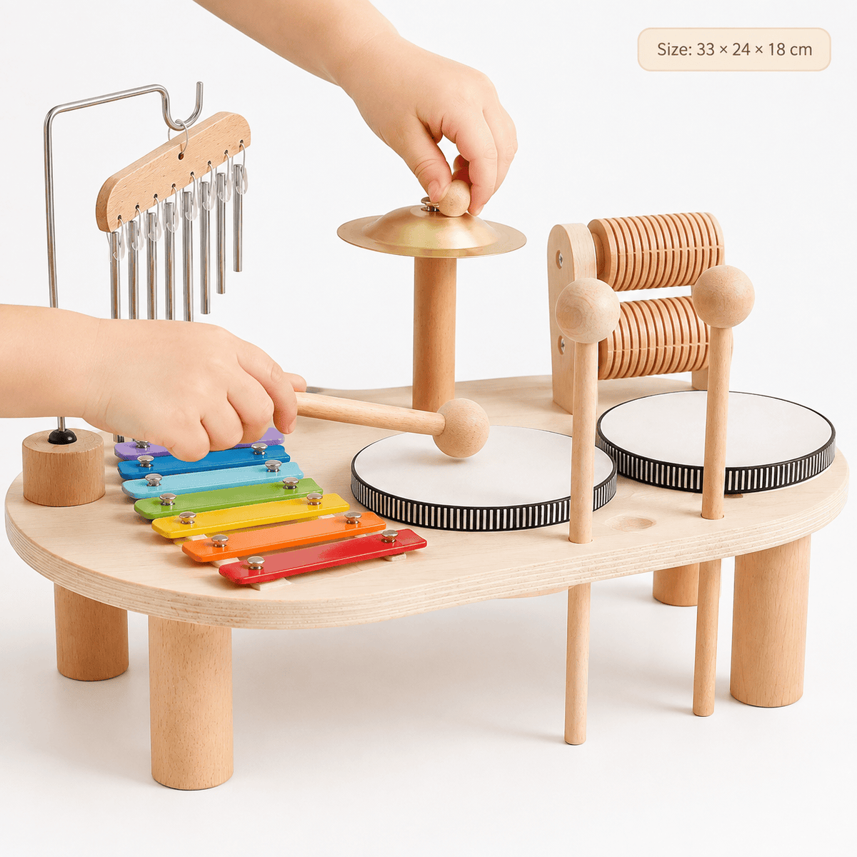 Montessori Wooden Music Activity Table for Toddlers and Kids