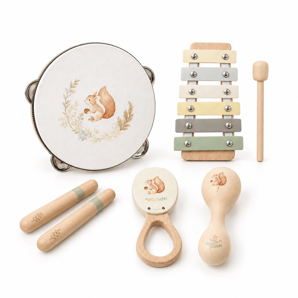 Montessori Wooden Musical Instruments Set for Toddlers & Babies