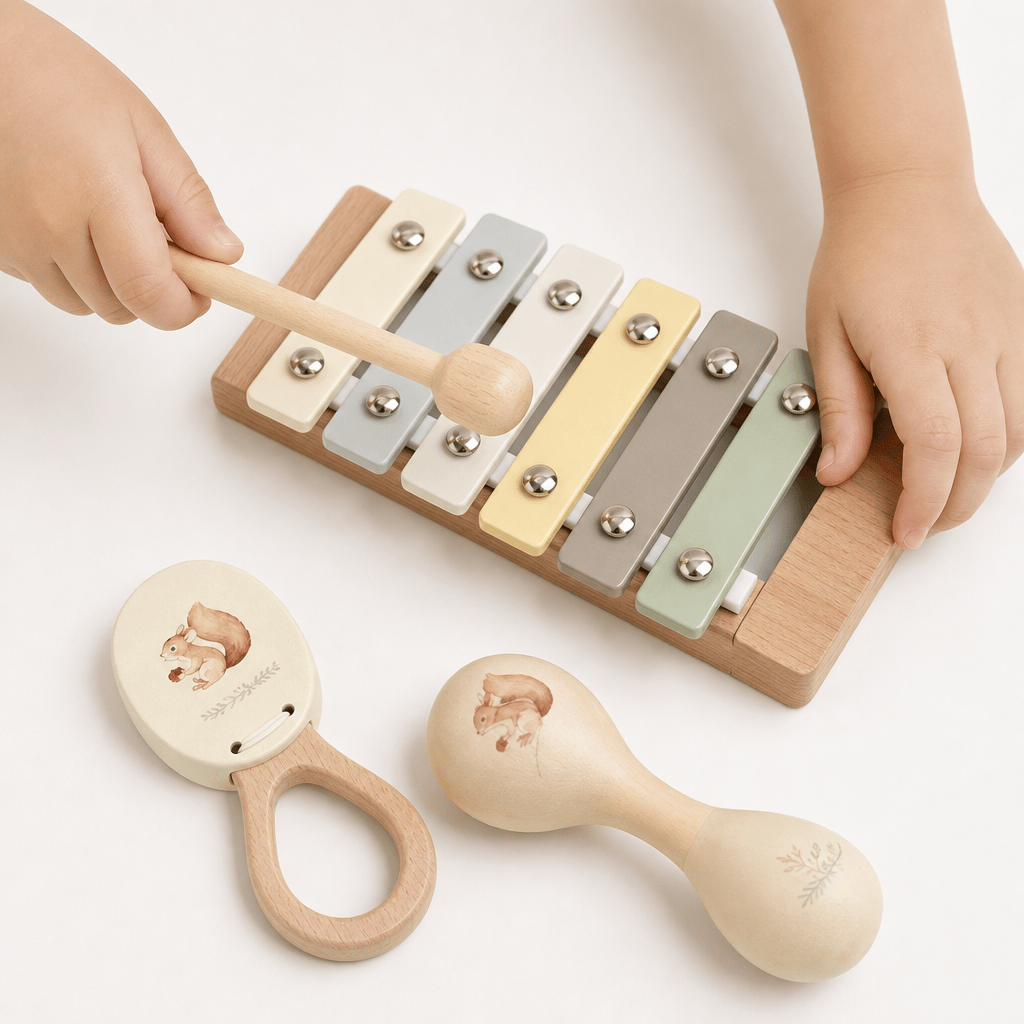Montessori Wooden Musical Instruments Set for Toddlers & Babies