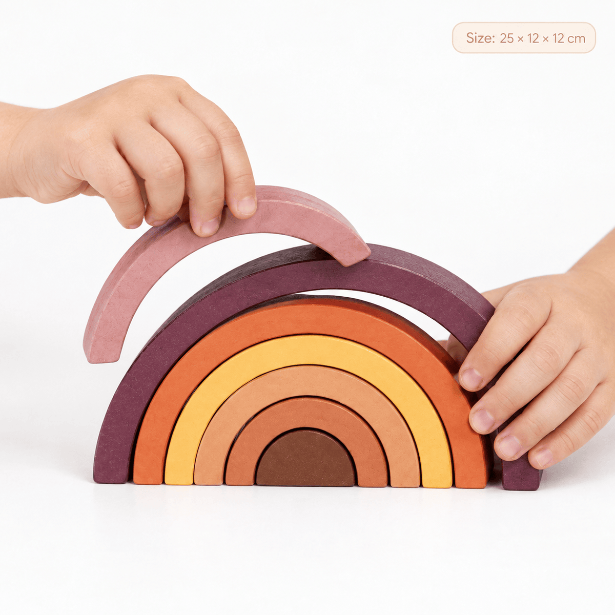 Montessori Wooden Rainbow Stacker – Stacking Toy for Toddlers