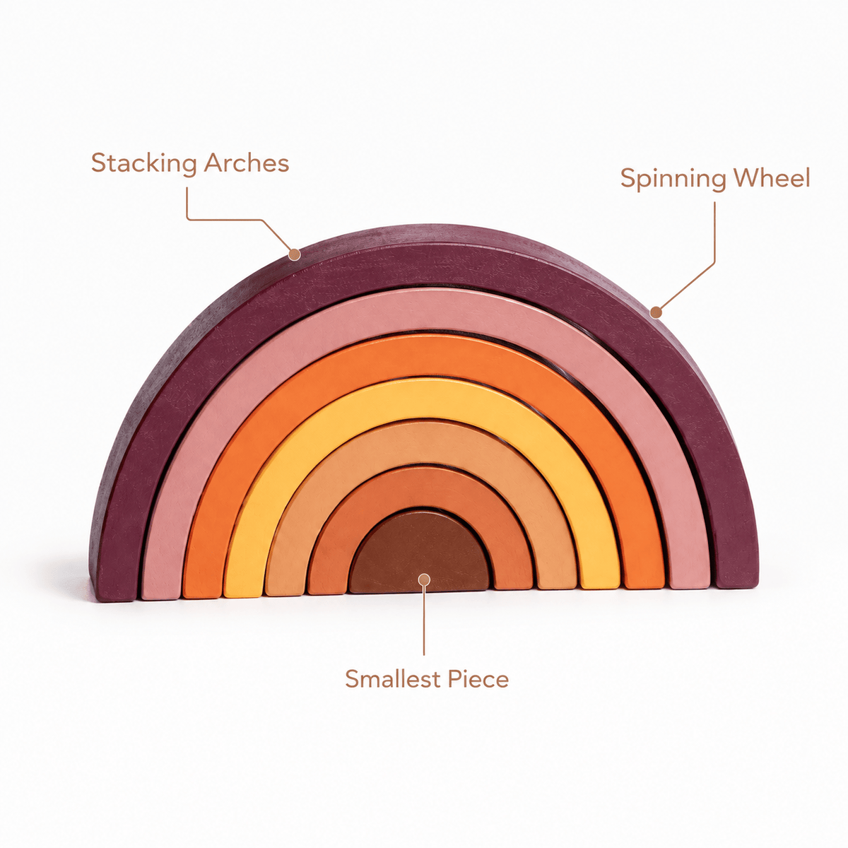 Montessori Wooden Rainbow Stacker – Stacking Toy for Toddlers