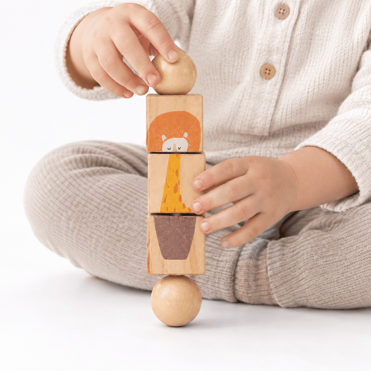 Montessori Wooden Stacking Puzzle Toy for Toddlers Fine Motor Skills
