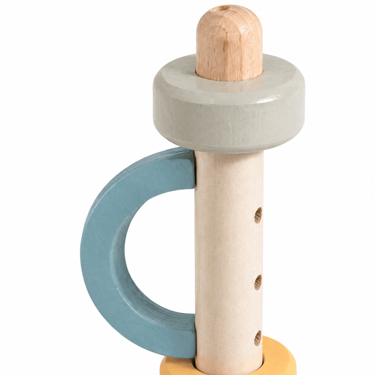 Montessori Wooden Stacking Toy with Rotating Rings for Toddlers