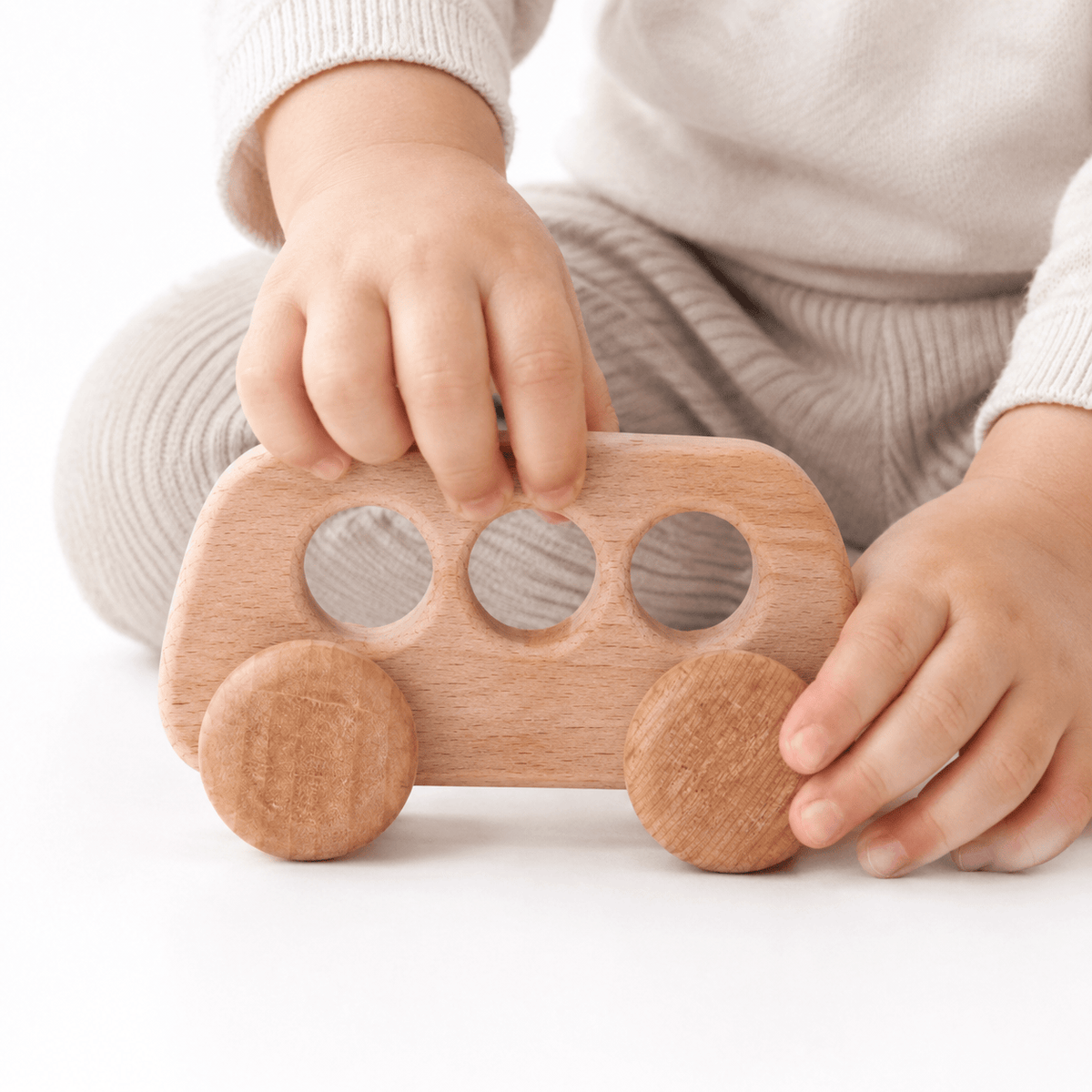 Montessori Wooden Toy Bus for Toddlers | Little Montessori