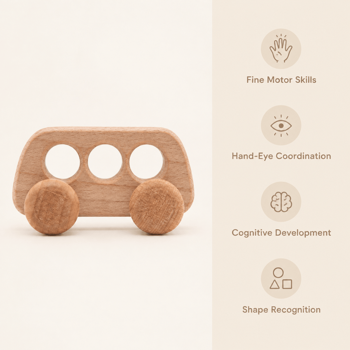 Montessori Wooden Toy Bus for Toddlers | Little Montessori