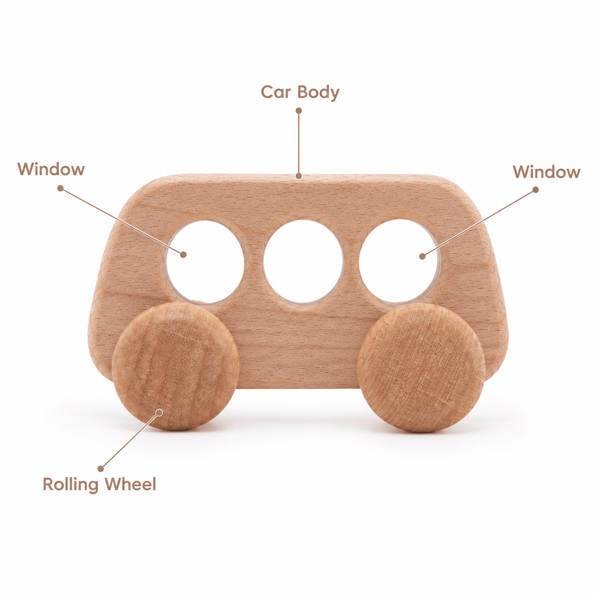 Montessori Wooden Toy Bus for Toddlers | Little Montessori