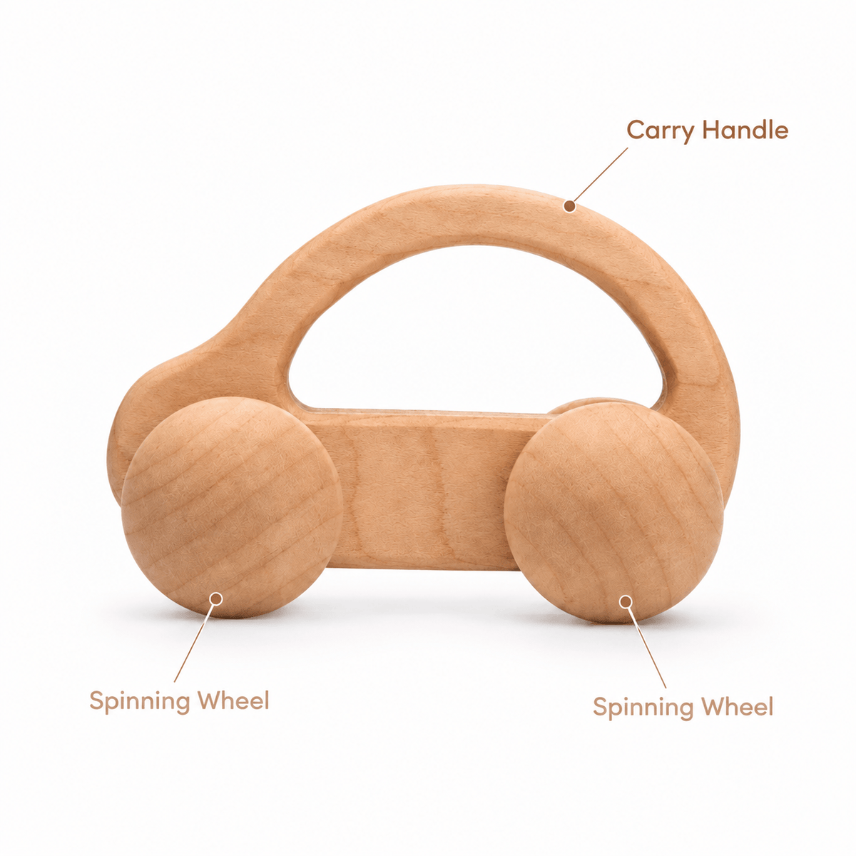 Montessori Wooden Toy Car with Wheels for Toddlers & Babies