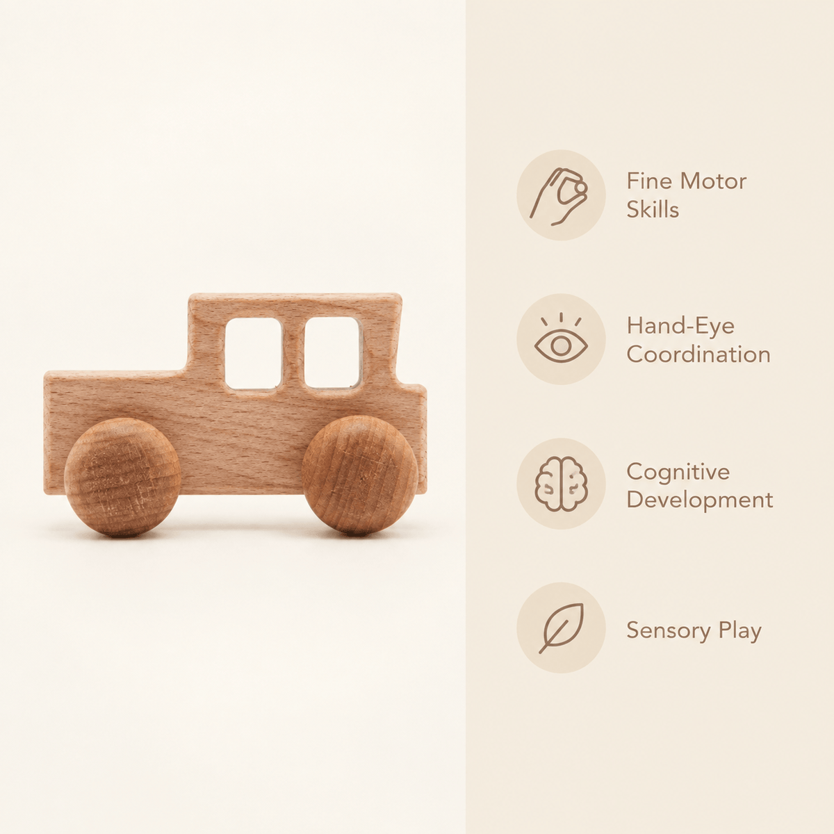 Montessori Wooden Toy Truck for Toddlers and Young Children
