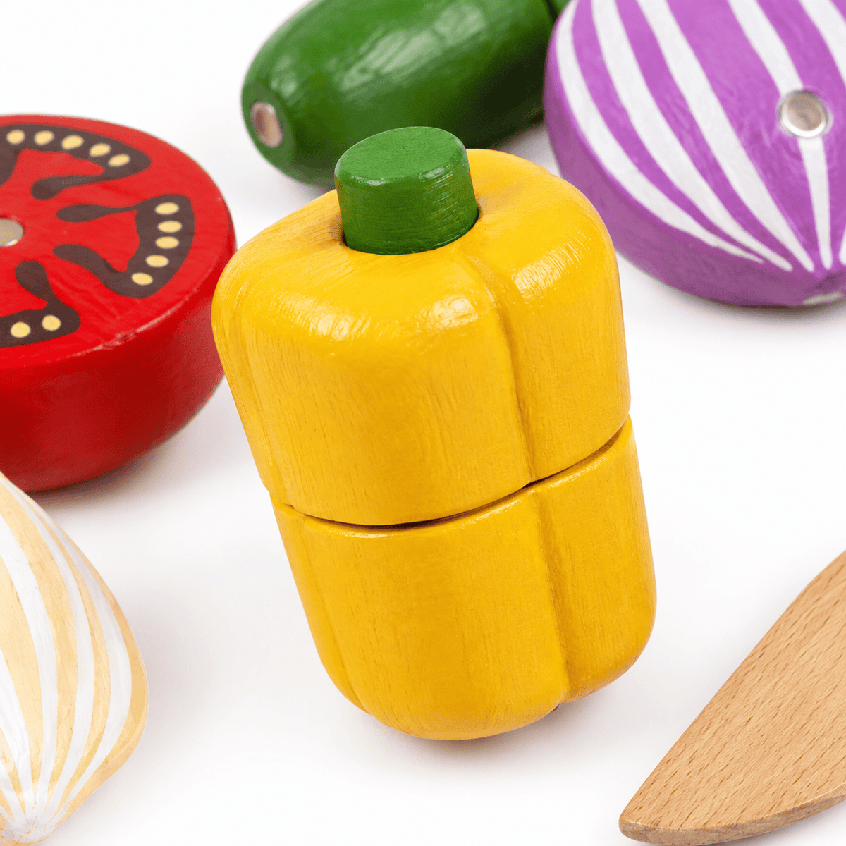 Montessori Wooden Vegetable Cutting Set for Toddlers – Kids Play Food