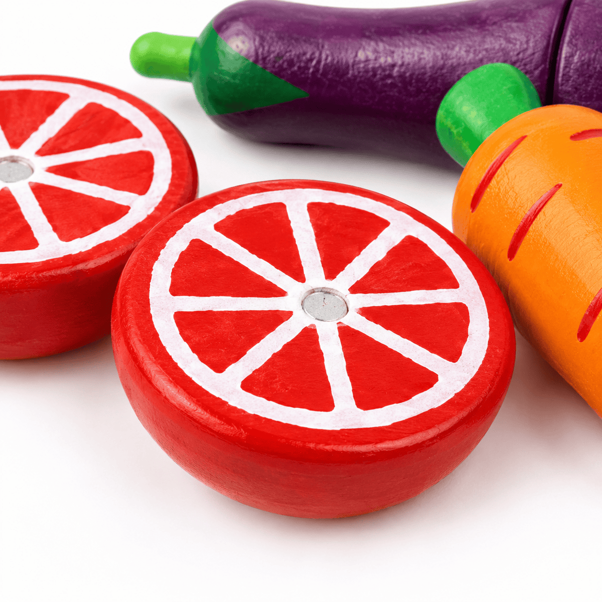 Montessori Wooden Vegetable Cutting Toy Set for Toddlers - Kitchen Pla