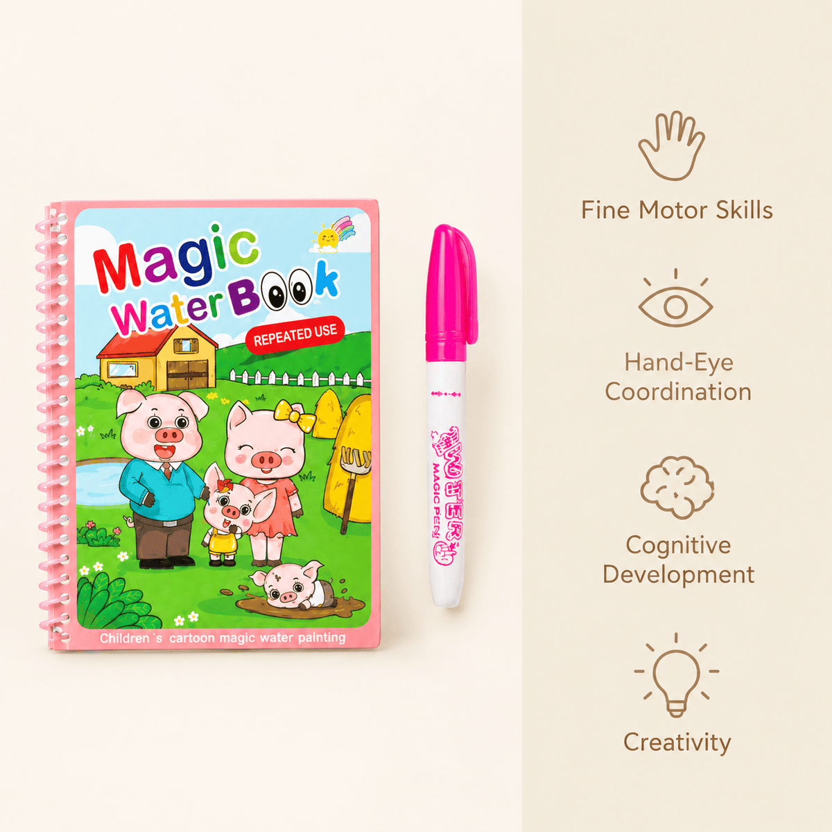 Reusable Water Coloring Book | Mess-Free Painting for Toddlers