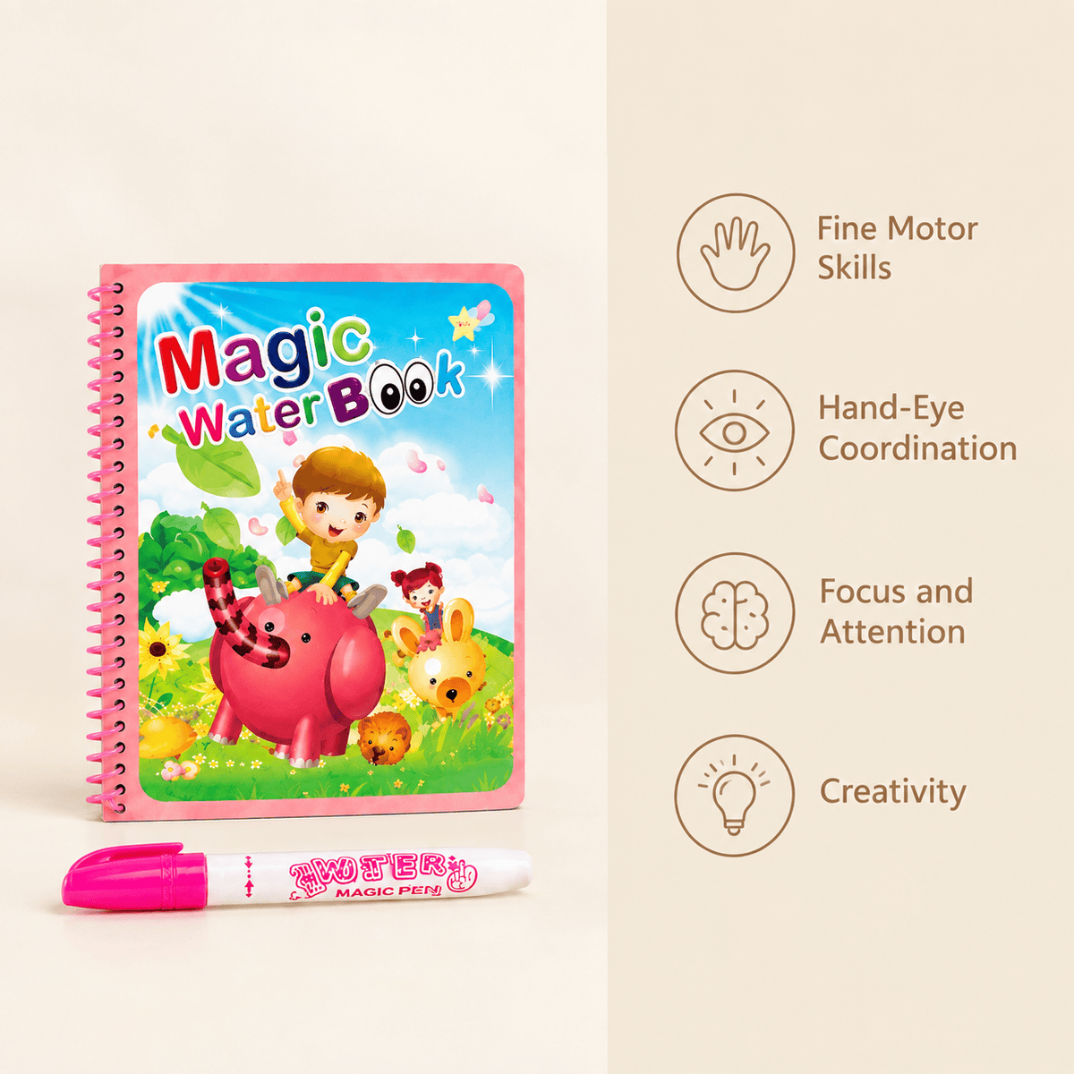 Reusable Water Coloring Book Sports Theme for Kids Toddlers