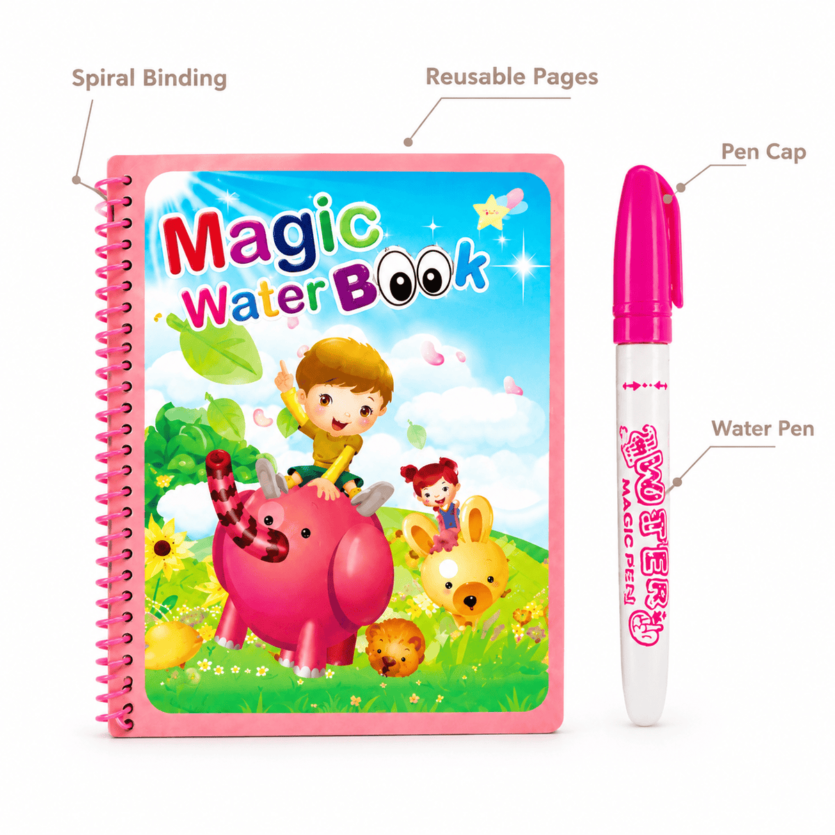 Reusable Water Coloring Book Sports Theme for Kids Toddlers