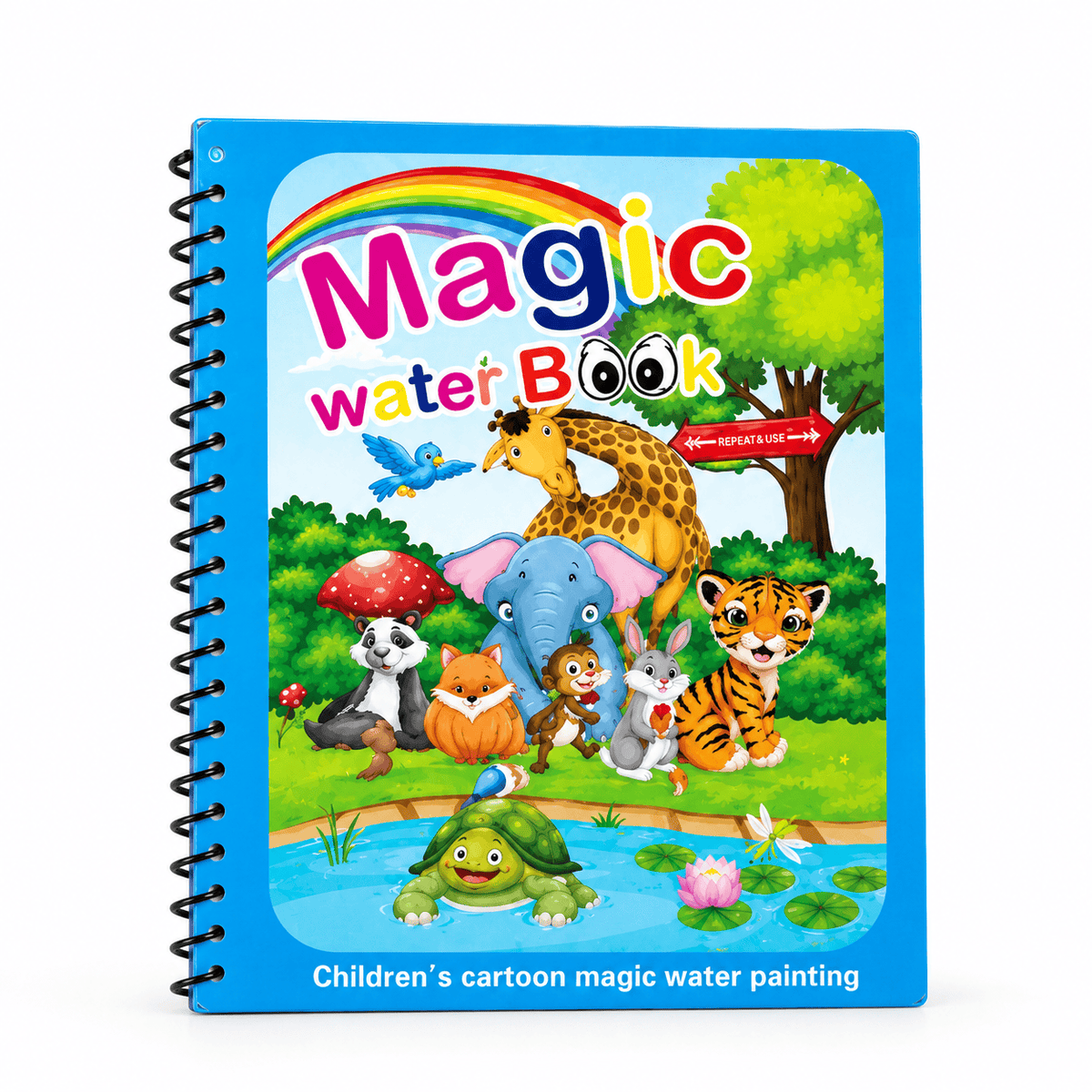 Reusable Water Coloring Book with Animal Illustrations for Toddlers