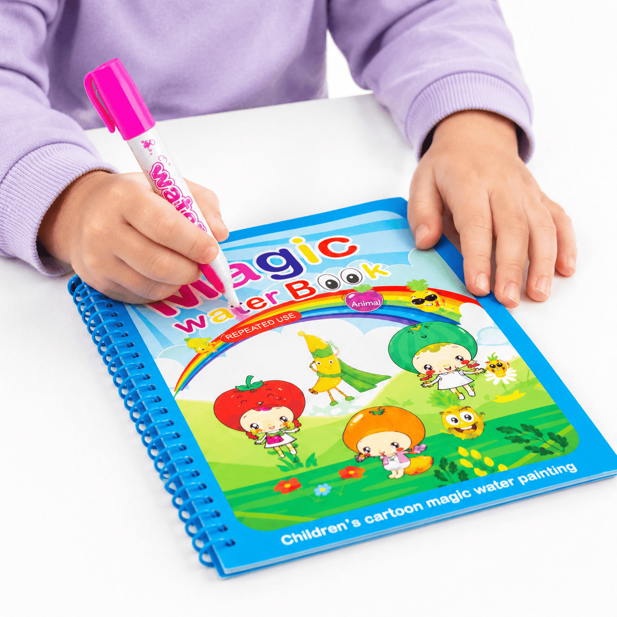 Reusable Water Coloring Book with Animal Themes for Toddlers