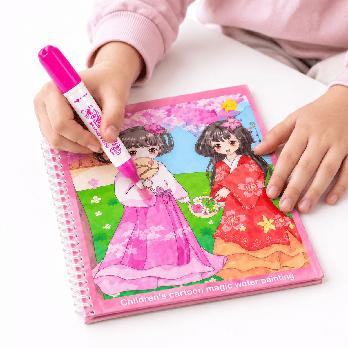 Reusable Water Coloring Book with Asian Designs for Toddlers
